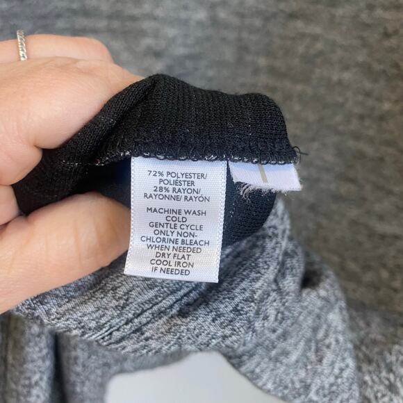 Lou & Grey A-line Gray Black Lined Stretch Career Work Dress Size Large - Picture 7 of 8